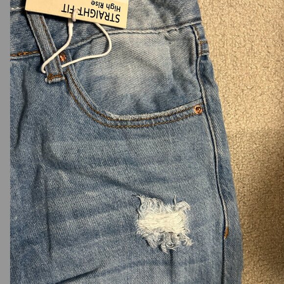 NWT S.O.N.G. High Rise Straight Distressed Cropped BUTTON FLY Jeans Size 9/29 - Picture 4 of 14